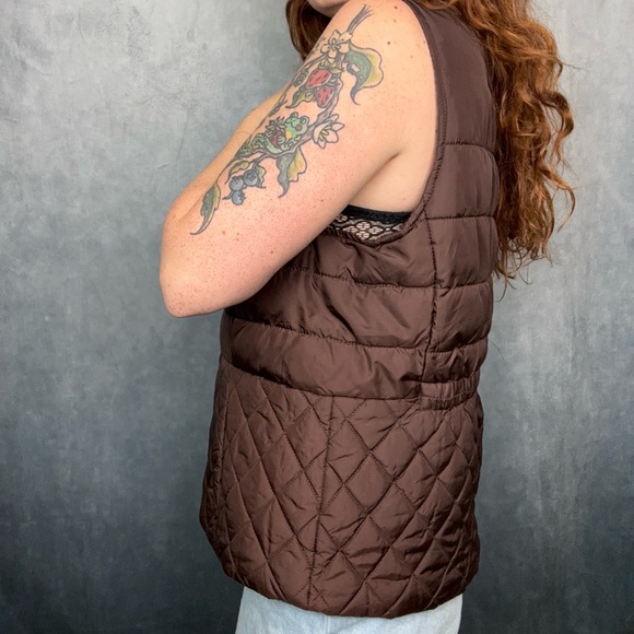 Laura Scott Brown Puffer‎ Vest Size Small - Picture 4 of 6